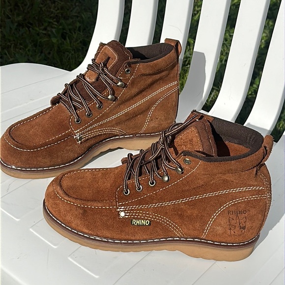 Rhino Moc Toe Split Work Boot Tobacco Size 7.5 Men’s - Picture 1 of 14